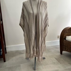 Chicos sweater/ shawl in tan